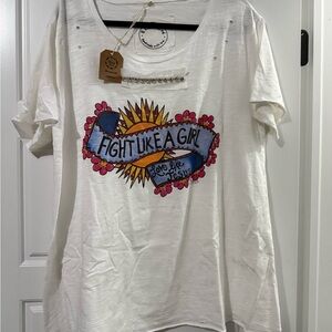 Fight like a girl love like Jesus a rare bird NWT